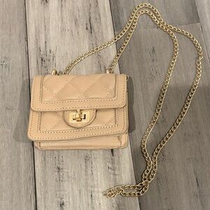 Elegant Tan Quilted Chain Bag
